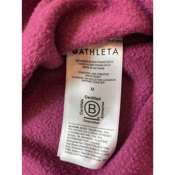 Athleta Sundown Pink & Purple tiedye sweatshirt  Oversized Modal/Poly/Lycra Med - Picture 3 of 9